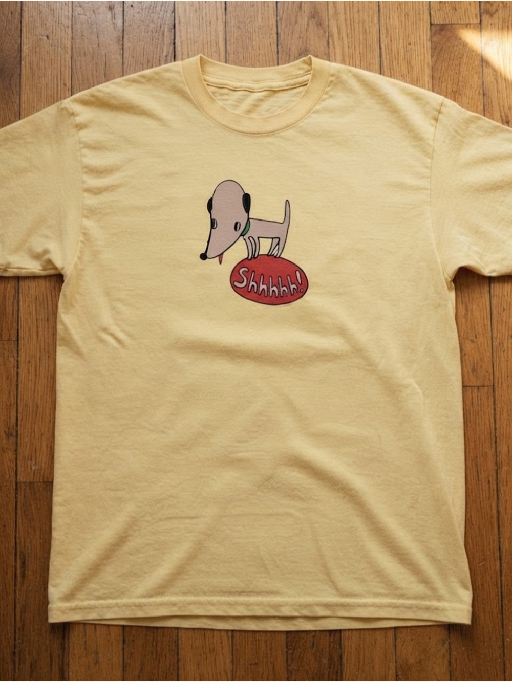Yellow T-shirt Gildan Funny Dog Shhhhh! Graphic Tee